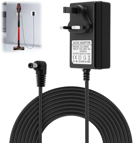 28.8V 0.8A Replacement Charger for Shark Hoover Cordless Vacuum DuoClean IZ201UK IZ202UK IZ202UKT IZ201UKT IZ201 IZ251 IF250 IF251 IF281 IF285 IR70 IR100 IR141 IR200 25.2V Li-ion Battery Charger (2m)
