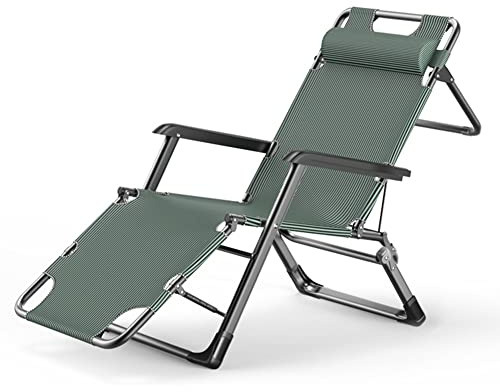 ERVDKXCOI tragbare Stühle im Freien, Klappbarer Strandstuhl mit Kopfstütze, Stahlrahmen, Tragkraft 200 kg, Mehrfarbig(A)