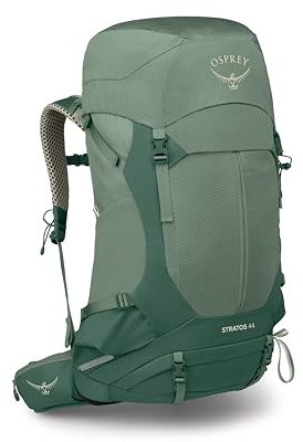 Osprey STRATOS 44L Herren Wanderrucksack - Leichter Rucksack mit wasserdichtem Regenschutz - Campingtasche, Kiefernblatt