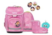 ergobag Schulranzen-Set cubo Bundle Set WolkenzauBär - Pink | Ergonomischer Schulrucksack Klassisch, 6-teilig, für die 1. Klasse Grundschule, ideal für den Schulstart