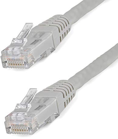 StarTech 6ft CAT6 Ethernet Cable - Gray CAT 6 Gigabit Ethernet Wire -250Mhz 100W PoE RJ45 UTP Molded Network Patch Cord with Strain Relief (C6PATCH6GR)