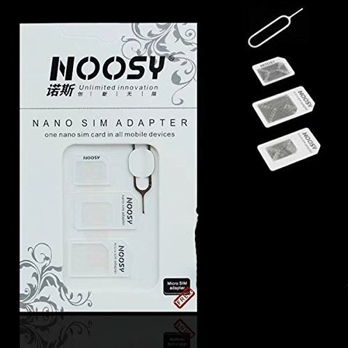 RICISUNG Noosy Nano Adaptateur de carte SIM 3 en 1 pour iPhone Samsung Galaxy Blanc