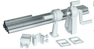 International Pool Protection Aufroller aus Edelstahl für Blasendecken, ausziehbar, für Pools bis zu 5,50 m Breite mit Rohr von 42 mm Durchmesser, für erhöhten Pool