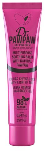 Dr. PAWPAW Hot Pink Lipbalm - vegane Lippenpflege mit Farbe für trockene Lippen, in pink, natürliche Inhaltsstoffe, Multi-use für Lippen, als Blush oder Lidschatten, aus der Tube, 25ml