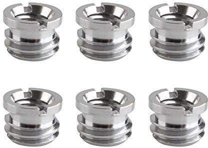Jopto 6Pcs 1/4 to 3/8 Convert Screw Thread Adapter for Camera Tripod, Gopro, Monopod, Ball head, Stand and Video light