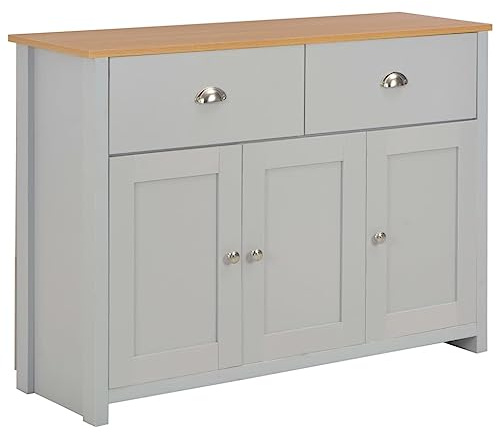 vidaXL Sideboard, Storage Cabinet with Drawer, Storage Cabinet, Organiser, Living Room Indoor Living Room, Rustic, Grey