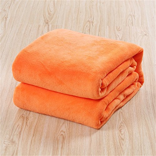 YUAFOAE Plaid Couverture Polaire Microfibre Hiver Chaude 100X140Cm - Couverture De Lit Douce Et Chaude éPaisse Douce Plaid Jeté De Canapé Flanelle (Orange, 100_x_140_cm)