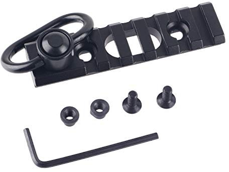 ToopMount Picatinny-Schiene 6/8 Schlitz-Tactical Rail & QD Hebegurt-Drehgelenkadapter Combo 21-mm-Montageschiene Schnellablass Abnehmbarer für Airsoft-Jagd (6-Slot)