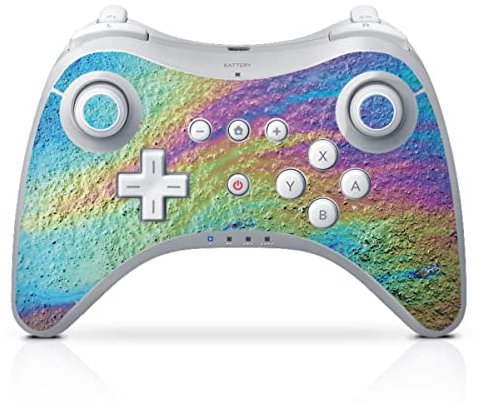 DeinDesign Skin kompatibel mit Nintendo Wii U Pro Controller Folie Sticker Regenbogen Asphalt bunt