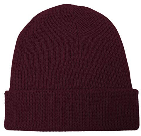GO HEAVY Damen Feinstrick Beanie Winter Burgundy