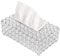 Kristall Komestikbox 22 × 13 × 8 cm Rechteckig Silber Deko Taschentuchbox, Metall Strasssteine Glitzer Kosmetiktücher Desktop Seidenpapier Tissue Box für Schlafzimmer Bad Wohnzimmer