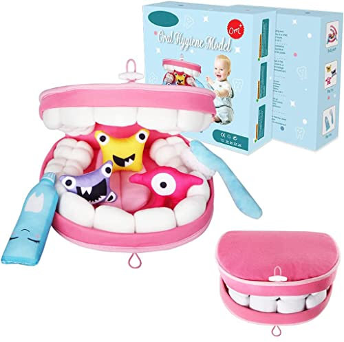 KAKIBLIN Zahnschutz-Spielzeug, pädagogisches Plüschspielzeug für Kinder, Vorschule, frühes Lernen, weiches Spielzeug für Kinder ab 1 Jahr