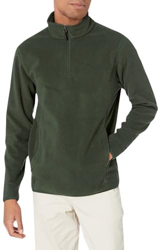 Amazon Essentials Giacca Invernale in Pile con Zip Corta Uomo, Verde Bosco, XL
