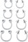 Funseedrr Hufeisen Nasenpiercing Lippenpiercing Septum Ring Set Edelstahl 1,2mm Nase Lippe Ohrring Piercing Schmuck(6-12mm Durchmesser)