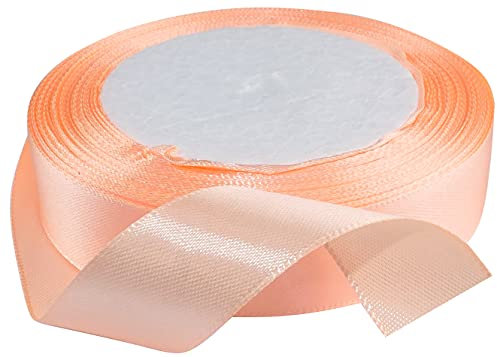 AERZETIX - C50356 - Satinband dekorativ glänzend fein - 20mm x 22 meter - pfirsich - kreative projekte nähkunst geschenkverpackung zur geburtstagsfeier