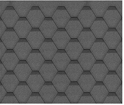 TIMBELA Bitumenschindeln-Set Hexagonal Rock H389BLACK, Schwarz Bitumen-Dacheindeckung M389 für Gartenhaus