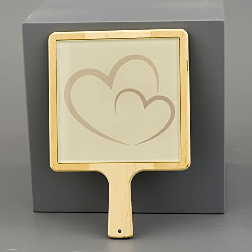Ingrosso e Risparmio Tagliere in Legno con piastrella Centrale in Vetro Decorata con Due Cuori intersecati - bomboniere Matrimonio Originali