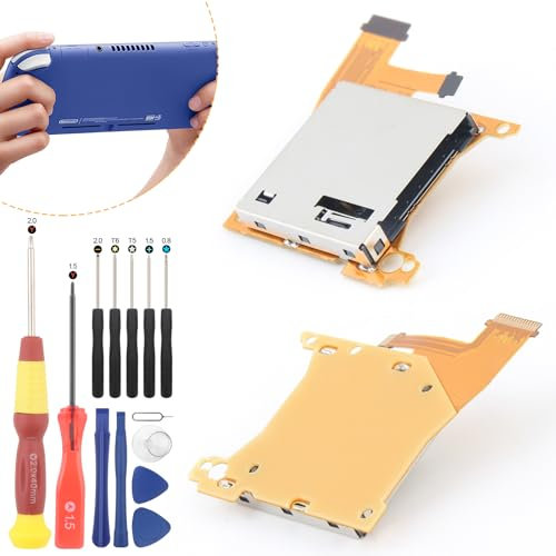 RongZy Lecteur D'hôte pour Emplacement pour Carte de Cartouche de Jeu pour Nintendo Switch Lite,avec Pièces de Réparation de Remplacement de Carte mère