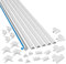 D-Line 12-meter Mini Cable Trunking Multipack, Self-Adhesive Wire Hider, Decorative Half Round Cable Channel - 6x 30mm (W) x 15mm (H) x 2-meter Lengths & 20 Accessories - White