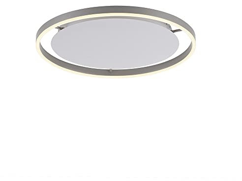 SellTec LED Deckenleuchte rund, dimmbar per Wandschalter, Deckenlampe D=49cm Aluminium silber