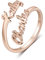 lorajewel Ringe mit Namen Gravur Personalisierte Edelstahl Freundschaftsringe Mama Tochter Schmuck Ringe Damen Geschenk Für Geburtstag Muttertag (Roségold)