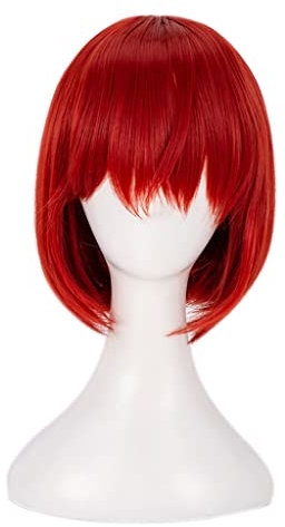 Anime Cosplay Perücke für Koizumi Mahiru Perücke,Short Bob Red Perücke Synthetisches Haar,Halloween Kostüm Perücke,für Party Karneval Weihnachten