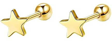 Daesar Boucle D'Oreille Clou, Boucle D'Oreille Acier Inoxydable Femme Homme Étoile Simple Boucle D'Oreilles Moderne pour Noël