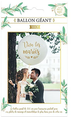 Ballon géant 100cm modèle Vive les mariés