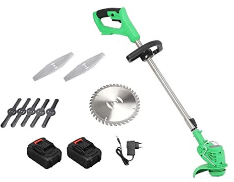 Decespugliatore Elettrico Doppia Batteria 36V Rasaerba Tagliabordi Taglia Erba Tagliare Giardino
