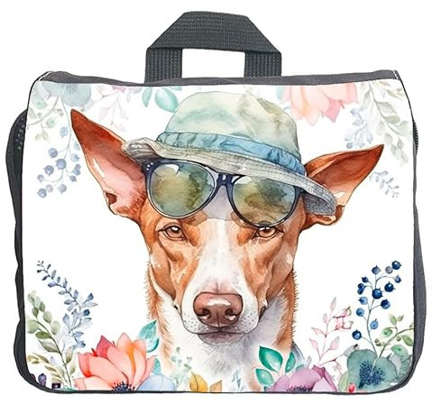 Cadouri Hundezubehörtasche mit Podenco - Aufbewahrungstasche mit Hunderasse für Hundebesitzer - originelles Geschenk - handgefertigt