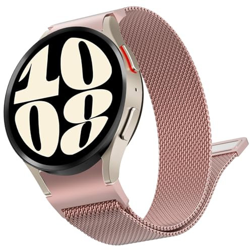 Supore Armband für Galaxy Watch 40mm 44mm - Metal Edelstahl Milanese Band für Watch 6 Classic 47mm 43mm/5 Pro 45mm - Frauen Herren