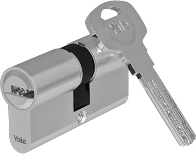 Yale Cilindro europeo 2000 Serie 30/30 mm Nichel satinato Doppio cilindro, con 5 chiavi incluse per garantire massima sicurezza, ideale per porte blindate e porte d’ingresso
