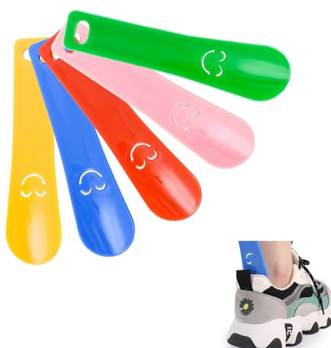 MEETTIKEY 5 Pcs Chausse Pied, Chausse Pied Enfant Couleur Chausse Pieds Chausse en Plastique Pied Smiley Durable Chausse Pied Approprié Pour Hommes Femmes Enfants