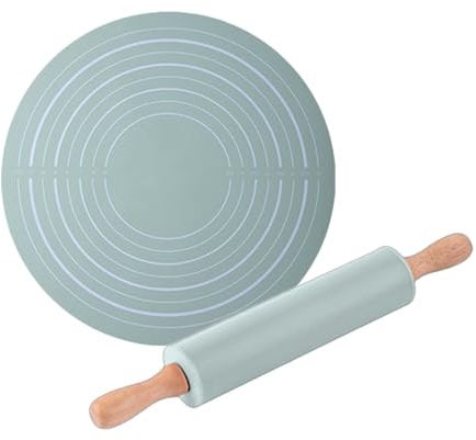 XFDXKLY 2-Piece Silicone Rolling Pin Set for Baking and Crafting - Perfect for Kids and Adults, Ideal for Fondant, Pasta, and Clay