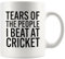 Tears Of The People I Beat At Cricket Lustige Cricket-Geschenke für Trainer, Teamspieler, Freunde, Bruder, Freund, Sohn von Mutter, Freundin, Keramik-Kaffeetasse, Weiß, 325 ml