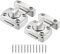 sourcing map Rotate Bolt Latch, Zinc Alloy Security Door Lock Gate Latches for Cabinet Furniture Bathroom Window, 1.7x1.2 Silver 2Pcs