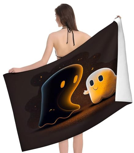 351 Toalla De Playa De Microfibra Patrón De Halloween Manta De Playa Hombres Toalla De Piscina Portátil Toallas De Invitados, para Piscina, Tumbona, 80x130cm