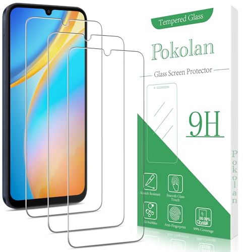 Pokolan Lot de 3 Verre Trempé pour Samsung Galaxy A25 5G | Film Protection écran Anti Empreinte, Anti Rayures, Sans Bulles, Dureté 9H, HD Vitre Protecteur