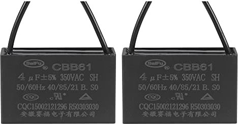 2 Stück Deckenventilator-Kondensator CBB61, metallisierter Polypropylen-Folienkondensator, ideal for Ventilatoren, Pumpen, Motoren, laufend