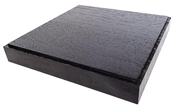 Calaoshop Sockel für Statue aus massivem Eichenholz 18x18x5 cm (Schwarz)