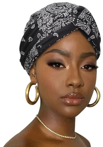 DRESHOW Haar Wrap für Damen Gerippte Weich Turban Stretch Jersey Kopftuch Atmungsaktiv Leichtgewicht Turban Einfarbig