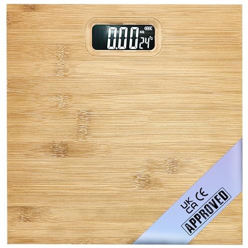 PUREFIT Weighing Scales Digital Bathroom Scales, High Precision Weight Scale with LED Display - Scales for Body Weight with Battery Included LB KG ST Max Weight 180KG