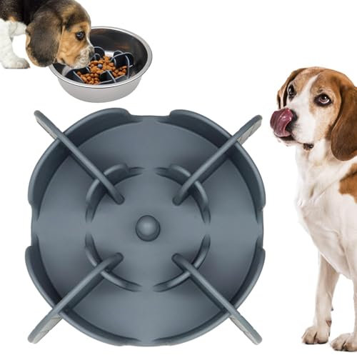 Comedero lento para mascotas, cuenco de silicona para perros de razas grandes, plato de alimentación interactivo diseñado para evitar la asfixia y la hinchazón, promueve hábitos alimenticios