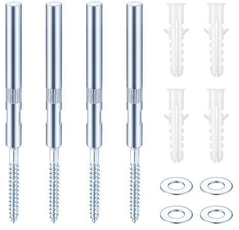 4 x Mensole Galleggianti Supporti Invisibili per Ripiani Muro Ø10x100mm, Supporti Nascosti per Mensole, Supporti a Scomparsa per Carichi Pesanti per Scaffali da Parete, Include Rondelle/Tasselli