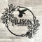 Personalisierter Individuelles Metallschild für den Außenbereich, Gartenschild mit Name, Vögel & Blumen, Geschenk für Gärtner, Florale Dekoration, Willkommen, Garten-Dekoration Türschilder