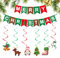 Salyeeluly Frohe Weihnachten Girlande Banner,Weihnachtsbanner,Weihnachts-Wimpelketten für die Decke | Frohe Weihnachten Wirbel Urlaub Geburtstag für Weihnachten Zuhause Outdoor Indoor