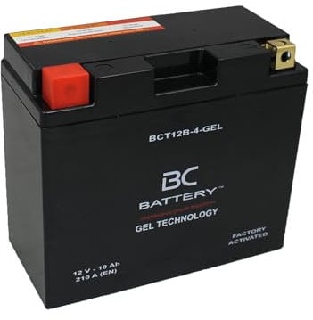 BC BATTERY Motorrad Starterbatterie mit GEL 12V 10Ah BCT12B-4-GEL Moto&Scooter, wartungsfrei versiegelt vorgeladen ähnlich YT12B-BS