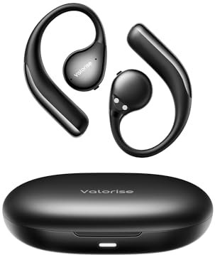 Valorise T60 True Wireless Bone Conduction Headphones, OWS Open Ear Earbuds with Earhooks, Bluetooth 5.4, Lightweight & Sturdy, 25Hrs Playtime, IPX6 Waterproof, for Cycling Yoga Gym Workouts