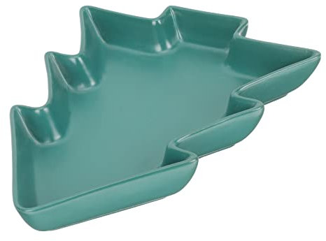 GLSTOY Plato De Cerámica Forma De Árbol De Navidad Para Frutas y Aperitivos Decoración Navideña Creativa Para Fiestas y Mesas De Celebración