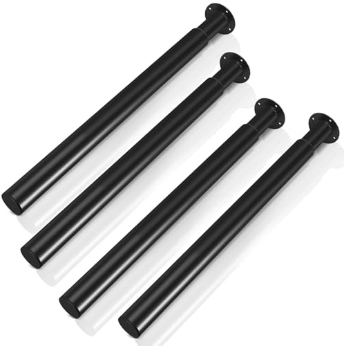 Fogmiea Lot de 8 pieds de table en métal noir - Hauteur réglable (71 à 110 cm) - Pieds de table pour meubles avec vis - Charge maximale : 200 kg - Pour canapés, pieds de meubles, bureaux